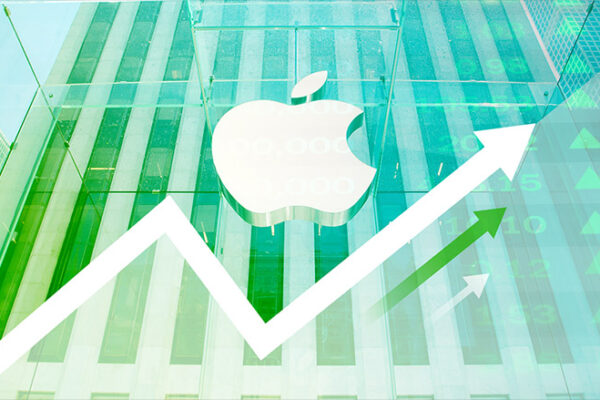 Apple stock nears record high